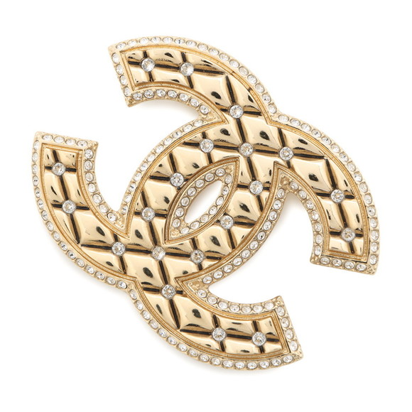 CHANEL Gold Logo Brooch - Picture 1 of 10